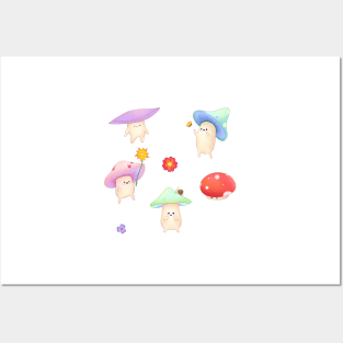 Mushroom sticker set Posters and Art